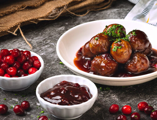 Meatball with BBQ Cranberry Glaze